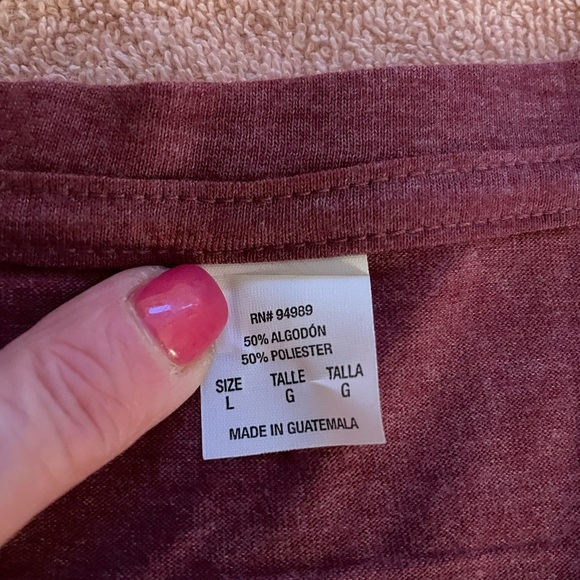 NEW-Maroon V-Neck Tee with Colorful 
“Tree of Life Design “ - Picture 7 of 10